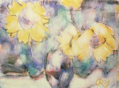 Sunflowers in a Vase by Christian Rohlfs